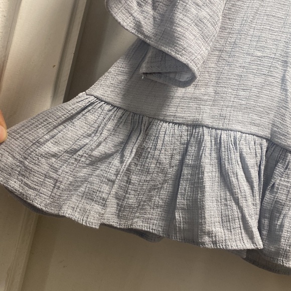 Moon River Blue Ruffle Square Neck Blouse - Picture 6 of 10